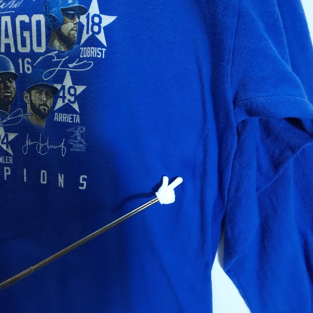 Streetwear Chicago Cubs 2016 World Series Champions Long Sleeve Mens XL Blue Tee - Picture 8 of 9